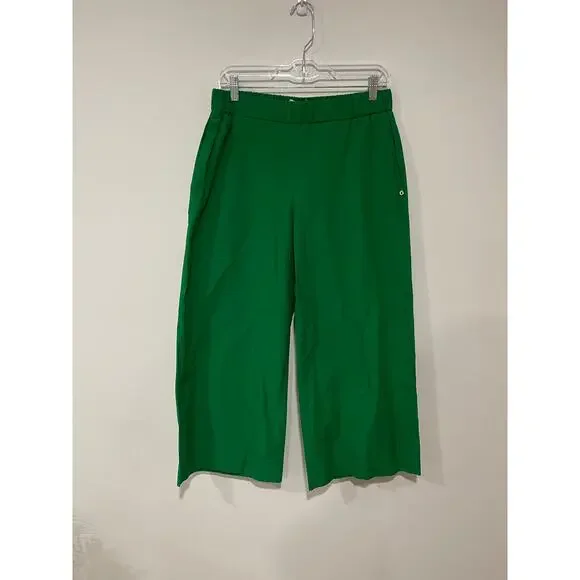NWT Ottod'Ame Green Bandiera Cotton Wide Leg Pants Italian Minimalist